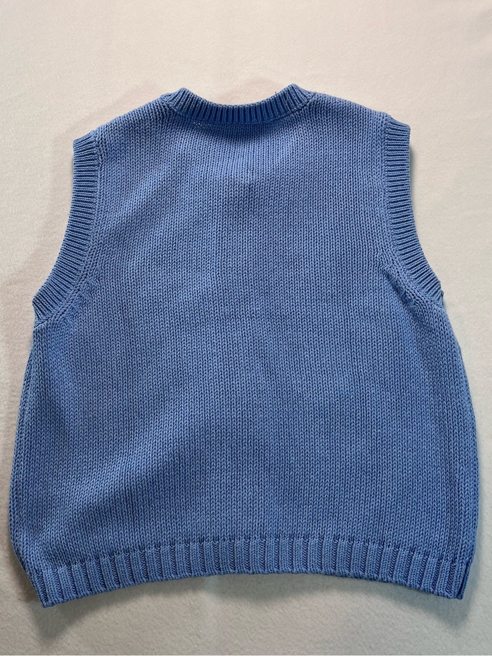 Zara Light Blue and Yellow Argyle Knit Vest with Gold Buttons - Picture 7 of 7